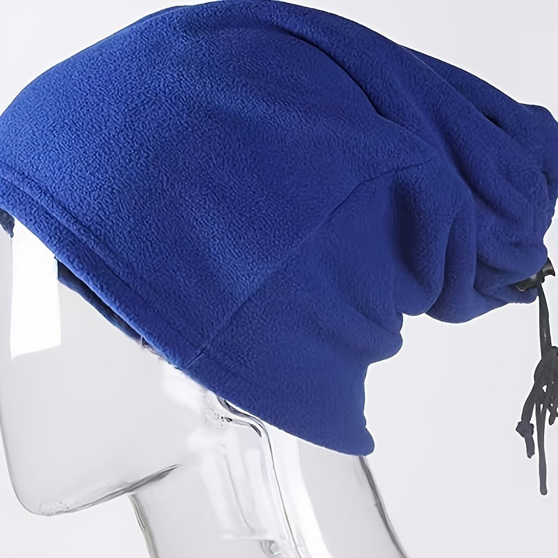 Polar Fleece Neck Cover With Drawstring Adjustable Elastic - Warm & Cold Proof