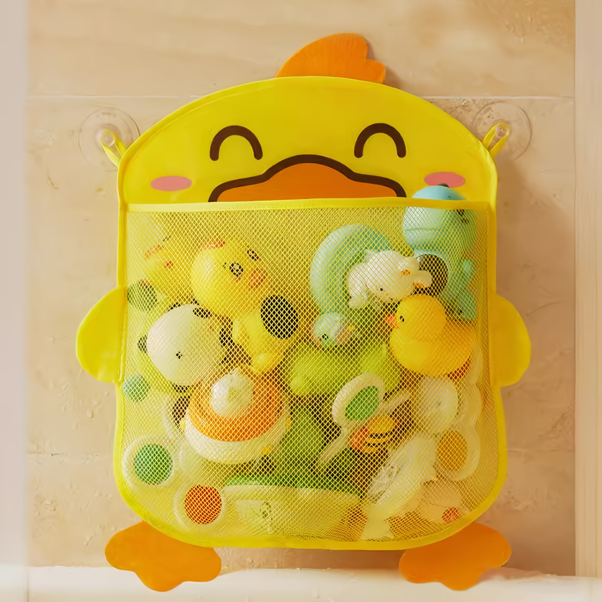 Water Play Toy Storage Bag Suction Cup Wall Organizer