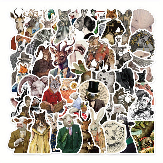 Set of 50 Dark Art Animal Stickers - Perfect for Phone, Laptop & More