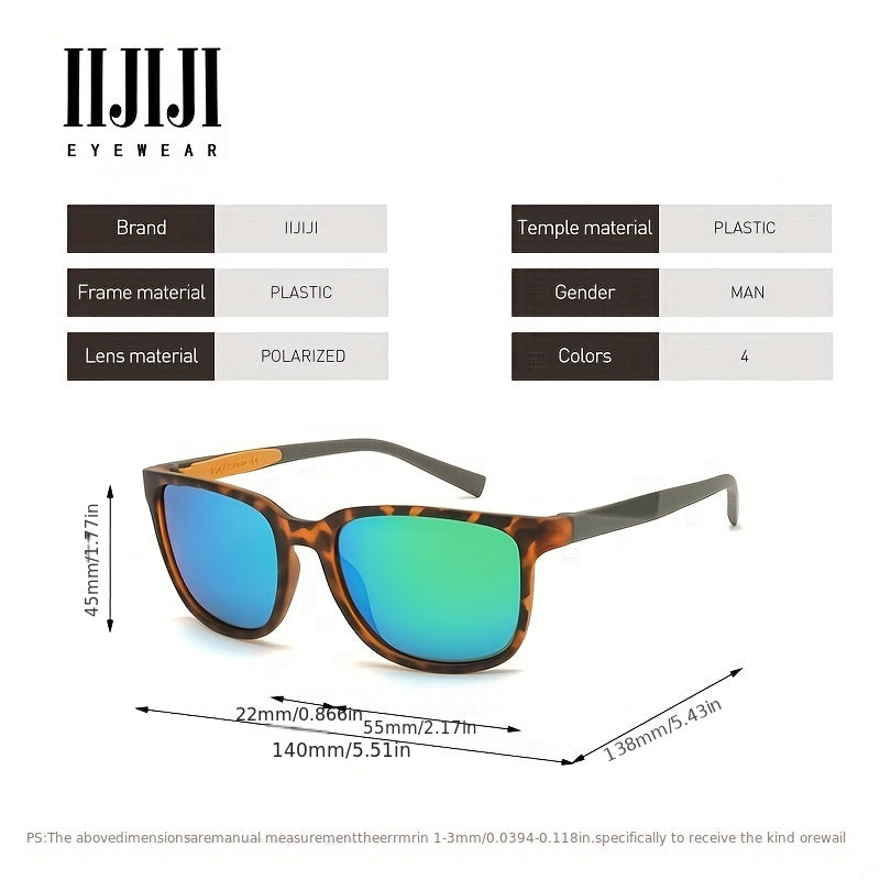 Men's Polarized Square Sunglasses Anti Glare UV400