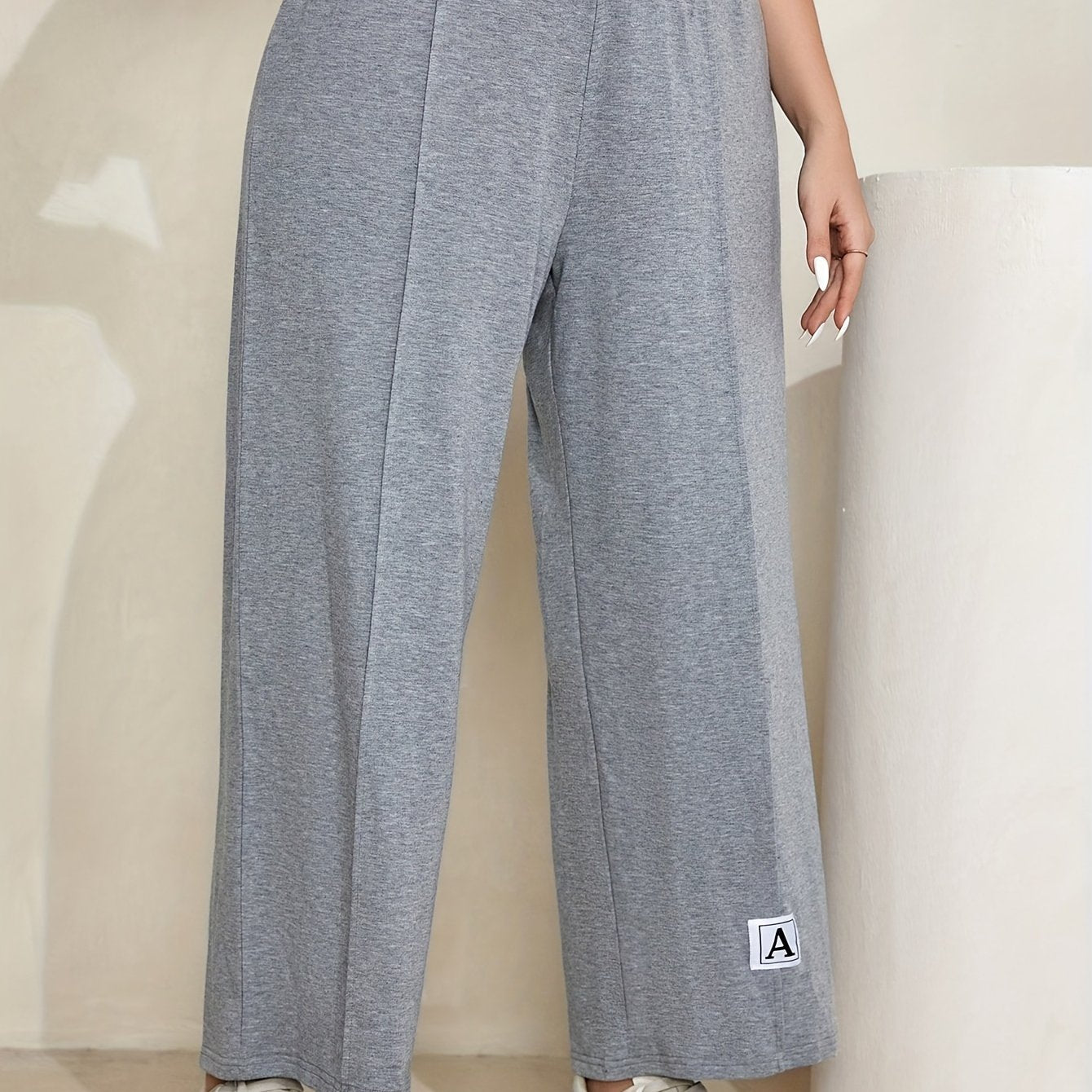  Women's V Waist Elastic Wide Leg Trousers