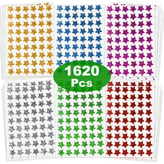 Holographic Star Stickers Self Adhesive Paper Decals 6 Colors 1 Diameter
