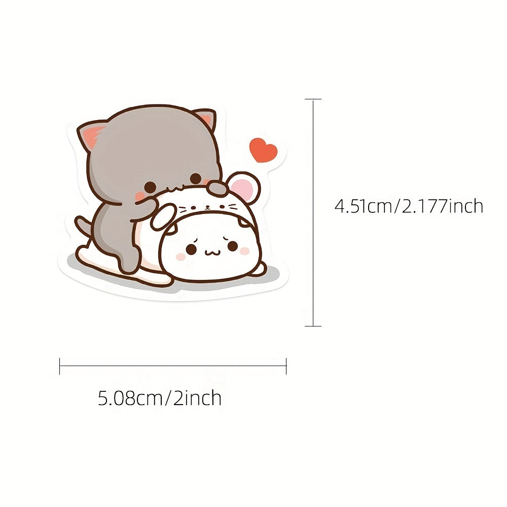 60pcs Peach Cat Stickers for Laptop and Phone Case