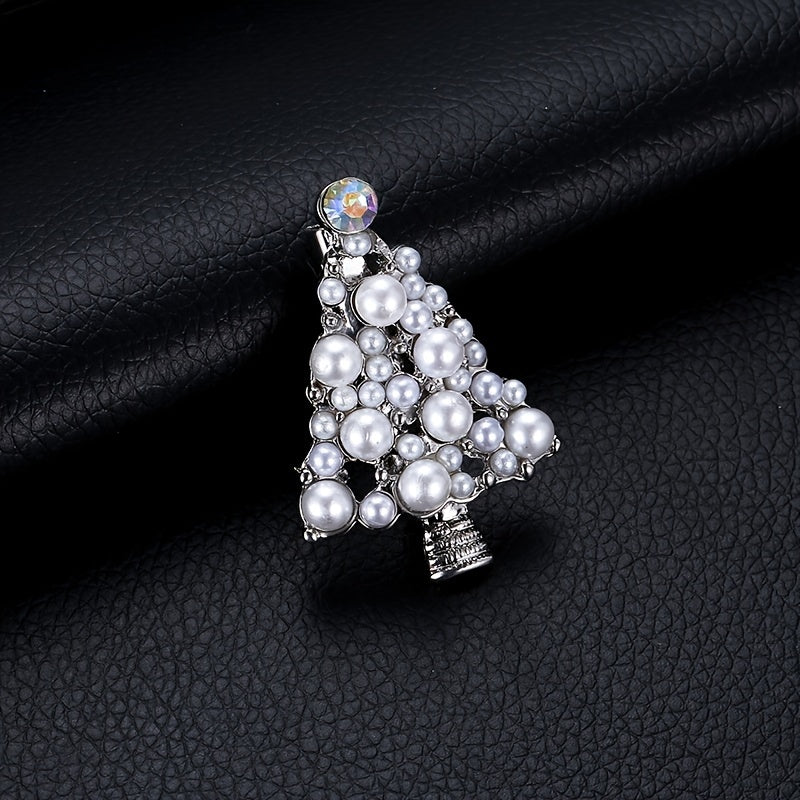 Christmas Pearl Tree Brooch