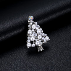 Christmas Pearl Tree Brooch
