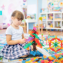 3D Snowflake Plum Blossom Building Blocks Set - Educational Plastic Assemb