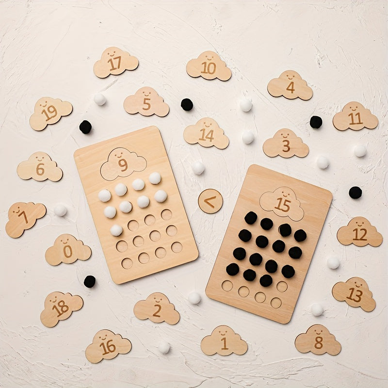 Wooden Cloud Number Board Math Educational Toy