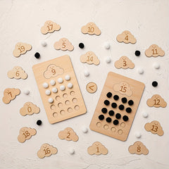 Wooden Cloud Number Board Math Educational Toy