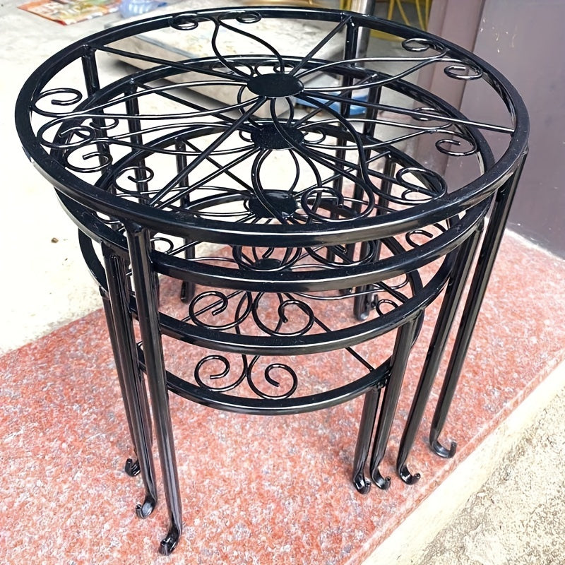 2pcs Metal Rustproof Iron Plant Stand Indoor Outdoor Garden Planters Pots