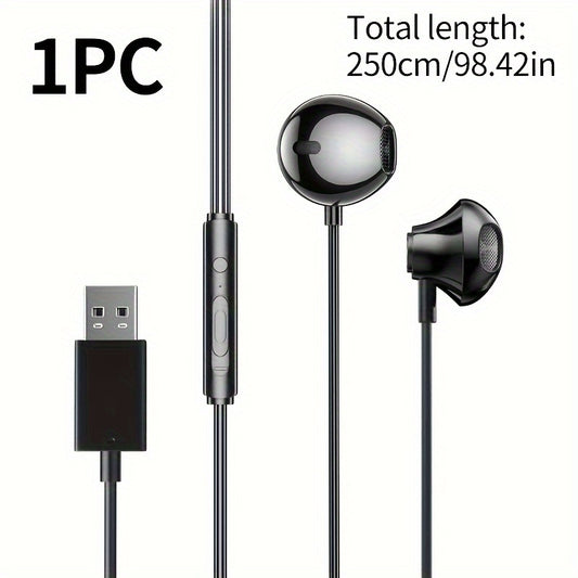 Wired Computer Game E sports Earphones USB Interface In ear Headphone