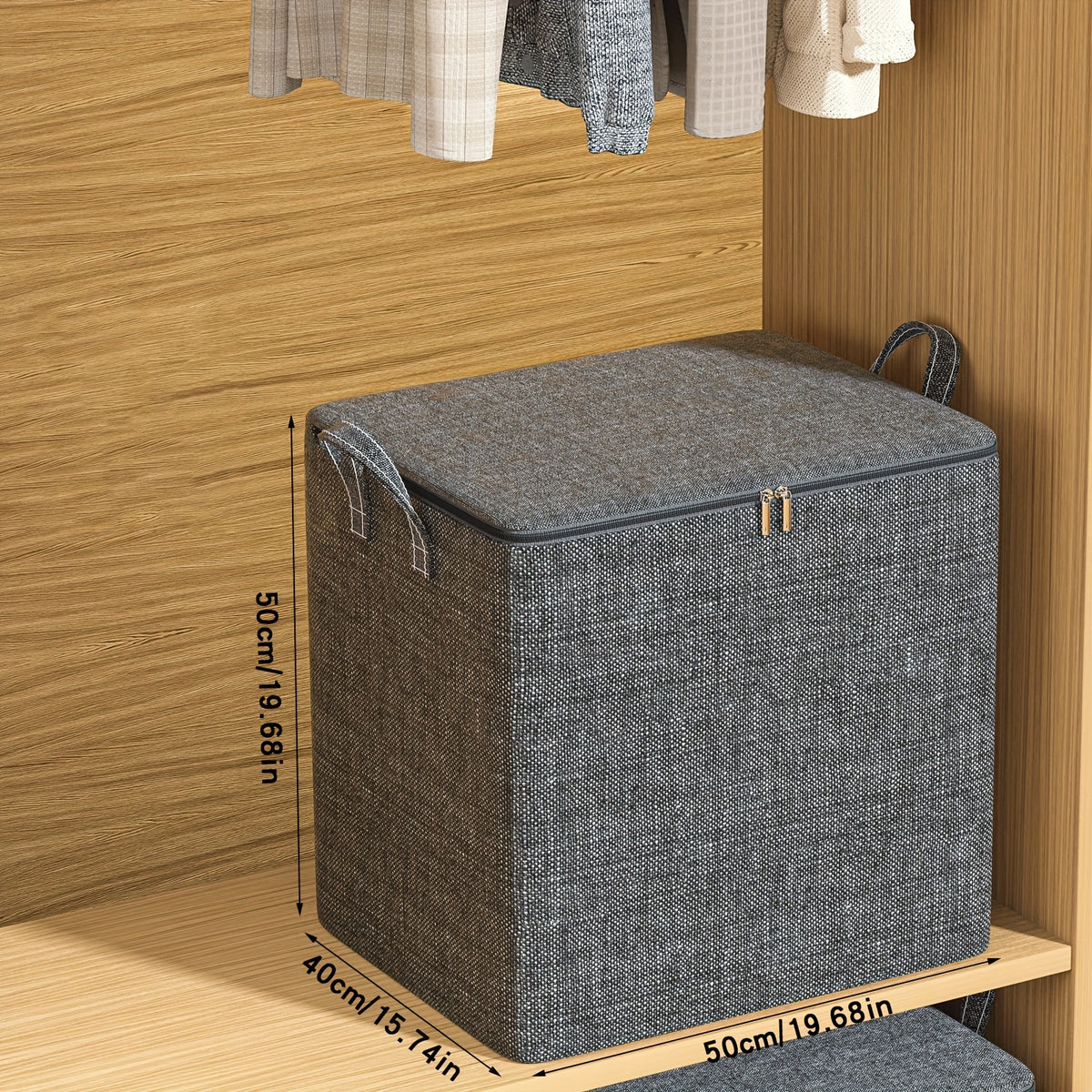 Large Capacity Storage Bag with Handle, Cationic Fabric, Portable Tote Bag