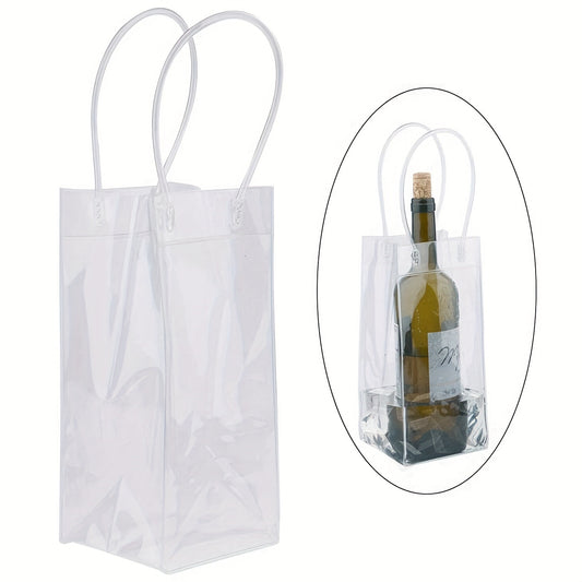 12pcs PVC Wine Bags Ice Wine Pouch With Handle