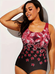  Modest Swimsuit Women's Plus Ombre Floral Print One Piece