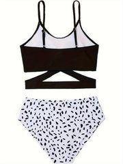 Girls 2pcs Cami Top Polka Dot Briefs Set Summer Clothes Beach