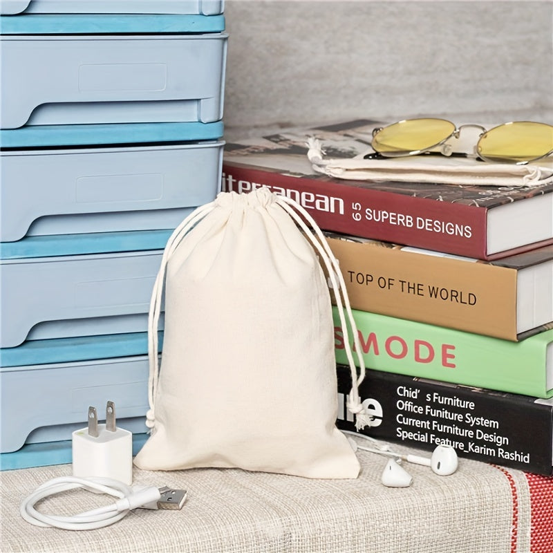 10pcs Drawstring Linen Bundle Pockets for Travel Storage Backpack Bags