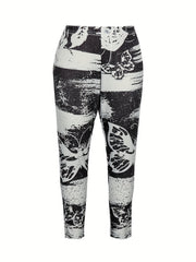  Butterfly Print High Rise Leggings