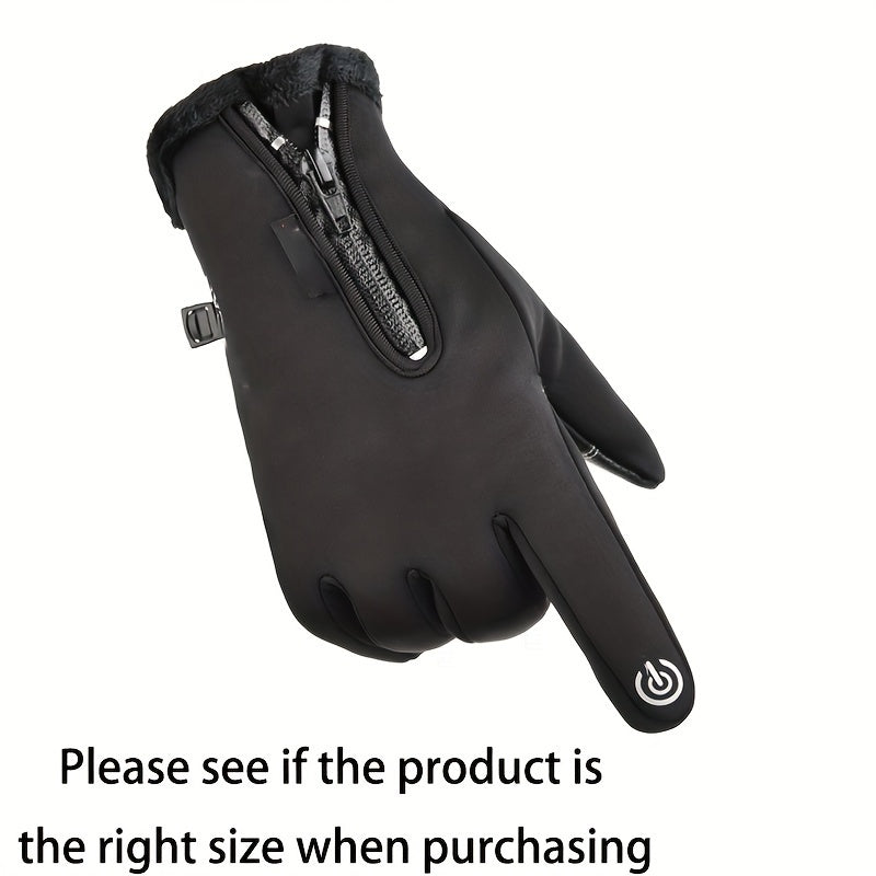 Windproof Waterproof Fishing Gloves Touch Screen Gloves Zipper Autumn Winter