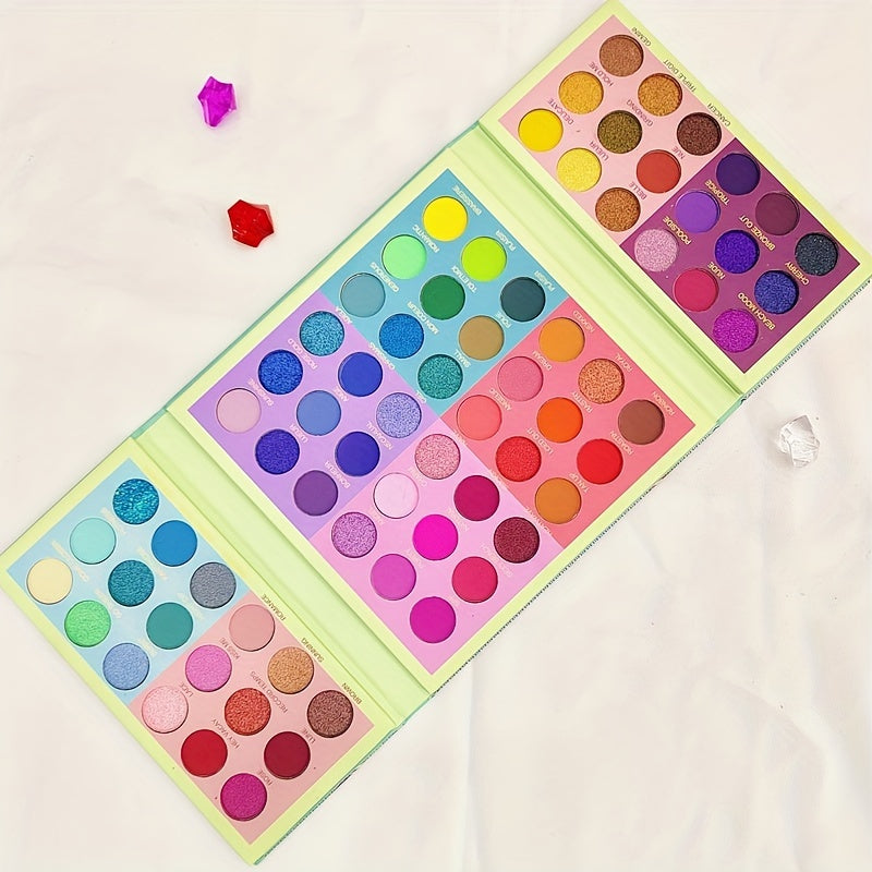 72-Color Rainbow Eyeshadow Palette Pearly Matte Finish