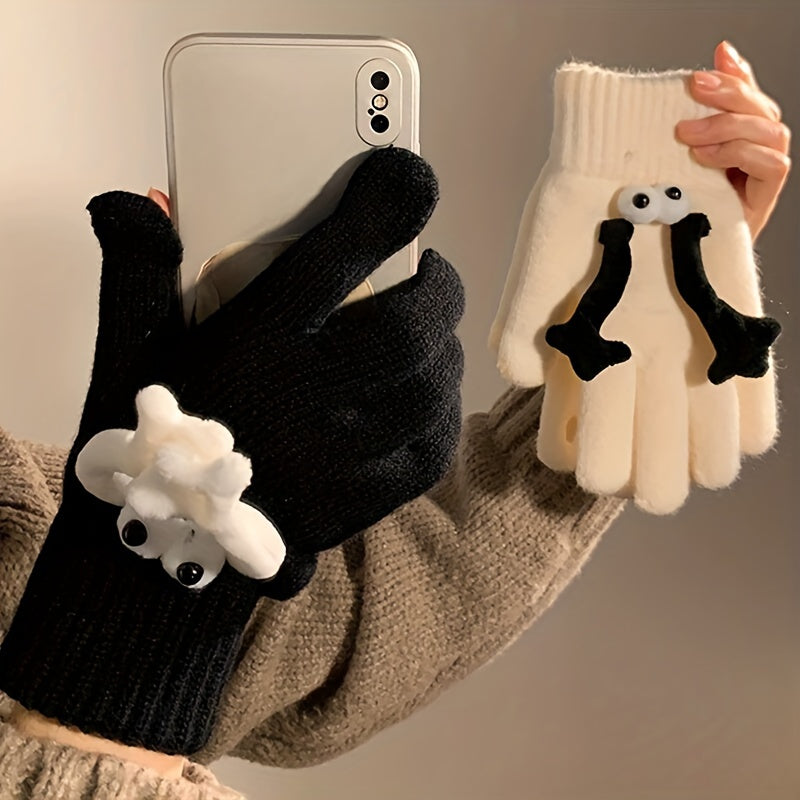 Creative Funny 3D Magnetic Split Finger Gloves Touch Screen Compatible
