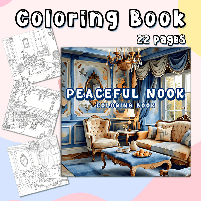 Cozy Corner Adult Coloring Book - Deluxe Edition