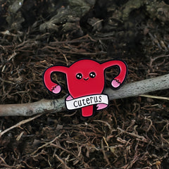 Maternal Uterus Shaped Alloy Brooch Chest Pin Red