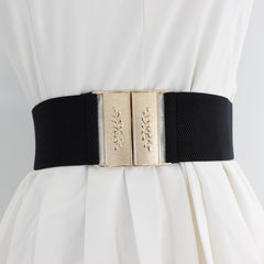 Vintage Elastic Belt for Women Sweater Dresses Wide Waist Cover