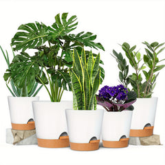 GARDIFE 5pcs Self Watering Planters Plastic Flower Pots - Various Sizes