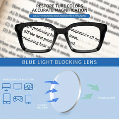 Retro Anti Light Reading Glasses With Felt Pouch