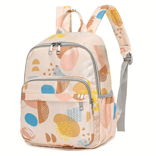 Stylish Lightweight Diaper Backpack Abstract Design Multifunctional