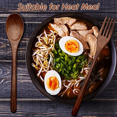 Wooden Spoon and Fork Set Kitchen Tableware Flatware Utensil Set