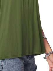  Casual Tank Top Women's Plus Solid Ruched Keyhole Back Tank Top