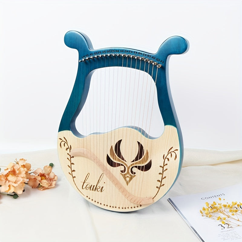 Small 19 String Beginner Lyre Harp Portable Musical Instrument