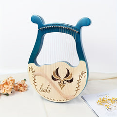Small 19 String Beginner Lyre Harp Portable Musical Instrument