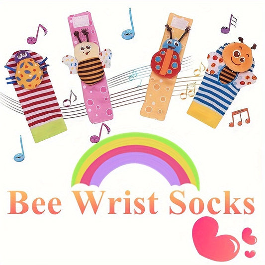 4pcs Baby Wrist Rattles Sock Toys for 0-12 Months