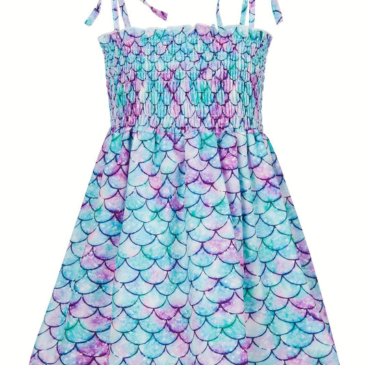 Girls Fish Scales Print Cami Dress