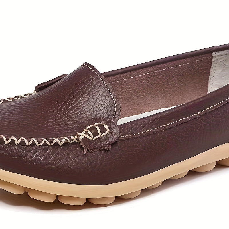 Women's Solid Slip On Loafers Comfortable Flats