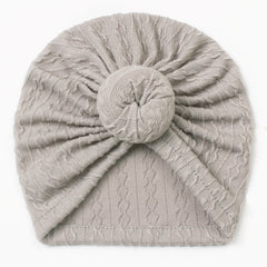 Plain Jacquard Donut Baby Hat for 0-3 Years