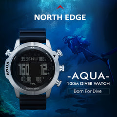 Pro Dive Computer Watch 50M NDL No Deco Time Altimeter Barometer Compass