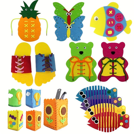 Kindergarten Nonwoven Fabric Threading & Winding Toy Exercise