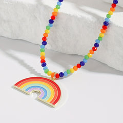 LGBT Rainbow Pendant Necklace for Women Chocker Pride Month Gift