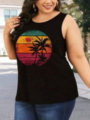  Casual Tank Top Womens Art Letter Print Medium Stretch Tank Top