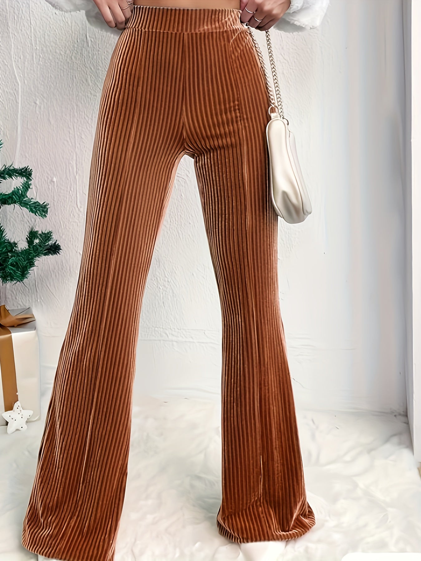  Pants Women's High Rise Stretch Flared Leg Trousers