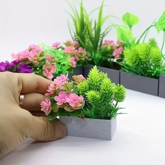 Artificial Succulent Planter Box Mixed Colors Small Outdoor Indoor Decor