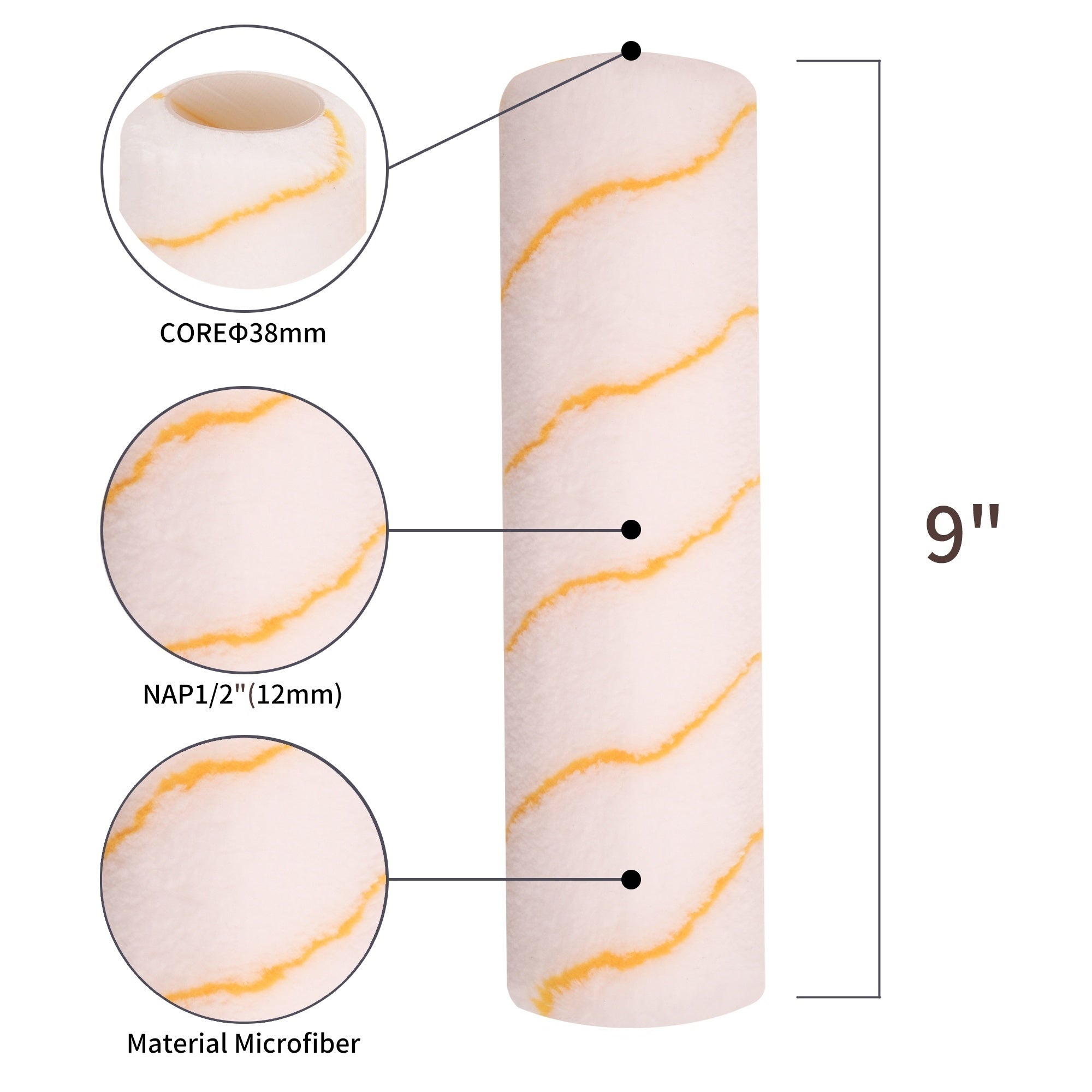 6pcs 22 Microfiber Roller Cover Paint Roller Covers