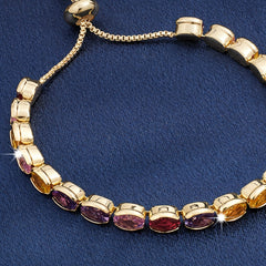 Colorful Zircon Slide Beads Bracelet for Women