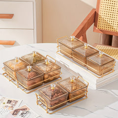 Amber Chip And Dip Serving Set With Tray Snack Candy Fruit Nut Serving Platter