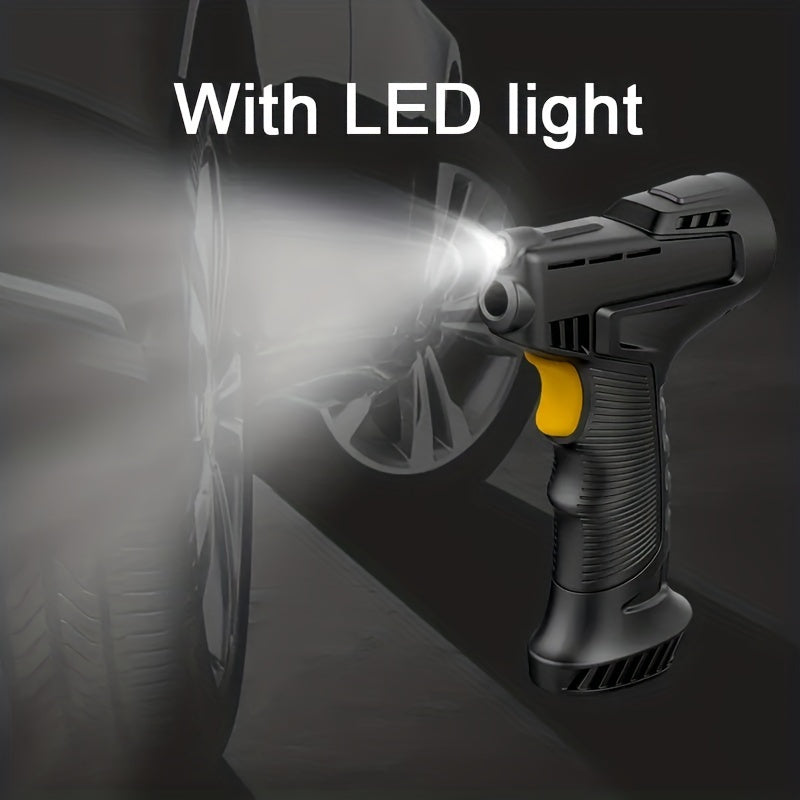 120W Portable Car Air Compressor Inflator Handheld Pump LED Light