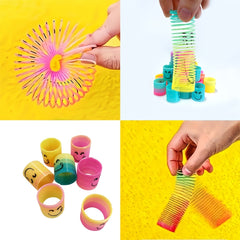 12pc Funny Expression Mini Rainbow Spring Toy for Teenagers