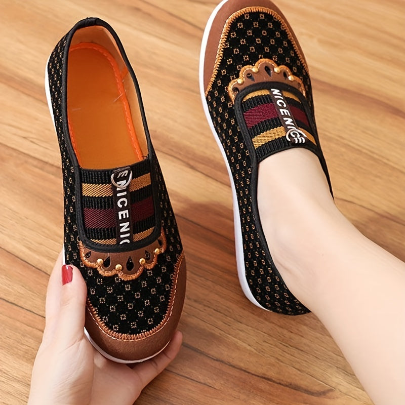 Floral Pattern Slip-On Canvas Shoes for Women
