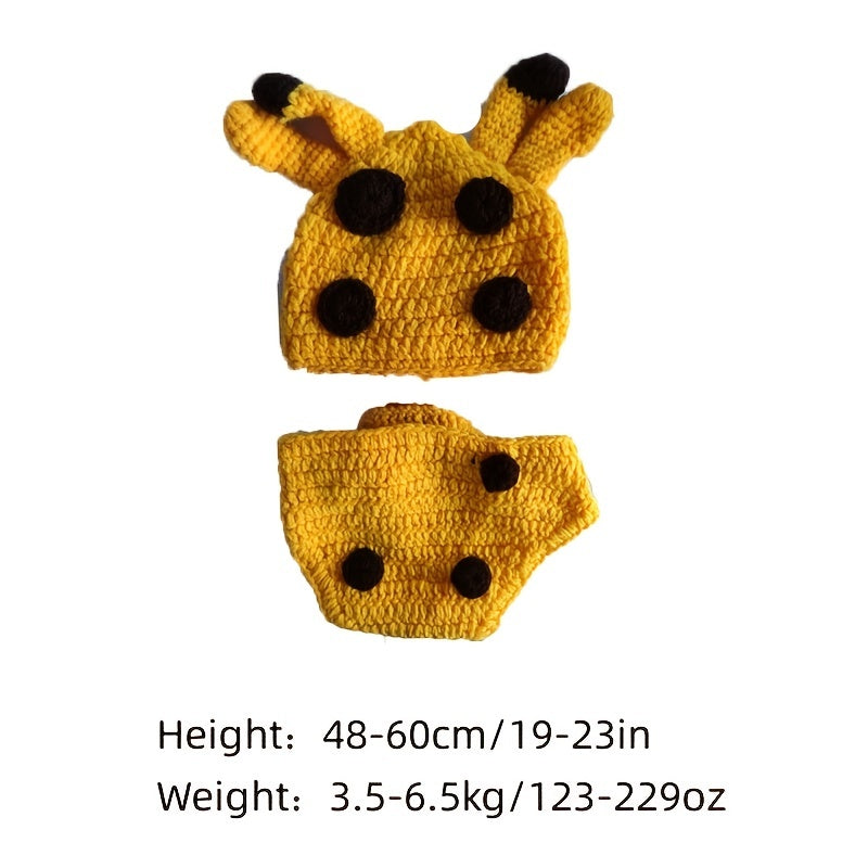 Deer Shaped Baby Photo Props Knitted Cap & Suit Set